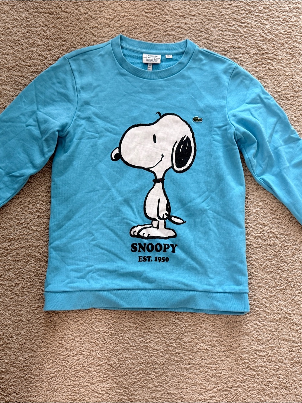 Boys Lacoste Snoopy Graphic Crewneck Sweatshirt